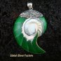 925 Silver Green Nautilus Shell Pendant SP-371-KT