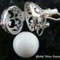 925 Silver Peridot & White Harmony Ball HB-259-KA