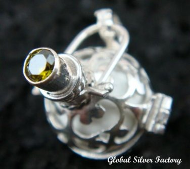 925 Silver Peridot & White Harmony Ball HB-259-KA