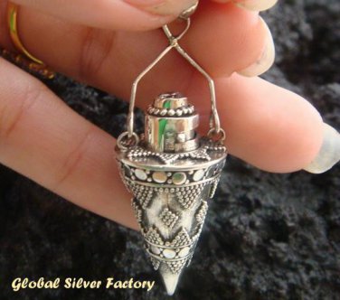 Silver Garnet Essential Oil Bottle Pendant PP-316-KA