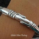 Sterling Silver Snake Design Bangle SBB-296-PS