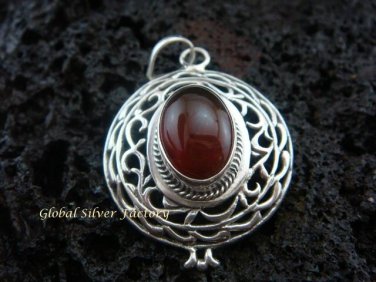 Sterling Silver Amber Gemstone Pendant SP-378-KT