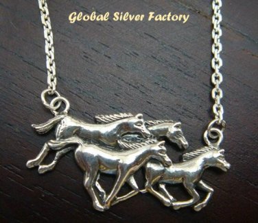 Sterling Silver Horse Necklace NS-108-KT