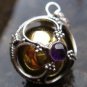 925 Silver Clover Amethyst Chime Ball Pendant CH-108-KT