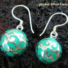 925 Silver & Blue Chime Ball Earrings CBE-132-KA