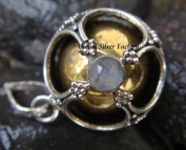 925 Silver Rainbow Moonstone Chime Ball Pendant CH-118-KT