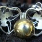 Silver Rainbow Moonstone Heart Harmony Ball Pendant HB-122a-KT