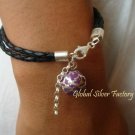 925 Silver Purple Chime Ball Bracelet CH-273-KT