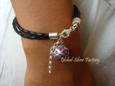 925 Silver Purple Chime Ball Bracelet CH-273-KT