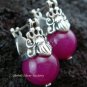 925 Silver Syntethic Purple Bead Earrings SJ-205-KT