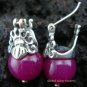 925 Silver Syntethic Purple Bead Earrings SJ-205-KT