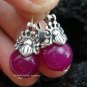 925 Silver Syntethic Purple Bead Earrings SJ-205-KT