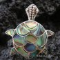 Sterling Silver Paua Abalone Shell Turtle Ring RI-117-NY