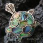 Sterling Silver Paua Abalone Shell Turtle Ring RI-117-NY