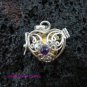 925 Silver Amethyst Harmony Ball Heart Pendant HB-106-KT