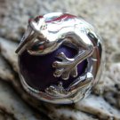 Silver Gecko Lizard Purple Chime Ball Pendant 12mm CH-120-KT