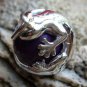 Silver Gecko Lizard Purple Chime Ball Pendant 12mm CH-120-KT