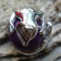 Silver Gecko Lizard Purple Chime Ball Pendant 12mm CH-120-KT