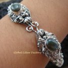 Sterling Silver Two Head Labradorite Snake Bangle SBB-221-KA