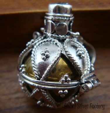 925 Silver & Topaz Leaf Harmony Ball Pendant HB-253-KT