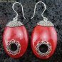 Sterling Silver Red Coral Earrings ER-108-KA