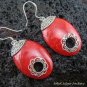 Sterling Silver Red Coral Earrings ER-108-KA