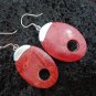 Sterling Silver Red Coral Earrings ER-108-KA