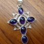 925 Silver Amethyst Cross Pendant SP-292-NY
