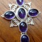 925 Silver Amethyst Cross Pendant SP-292-NY