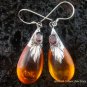 925 Silver Garnet & Synthetic Amber Teardrop Earrings SJ-100-KT