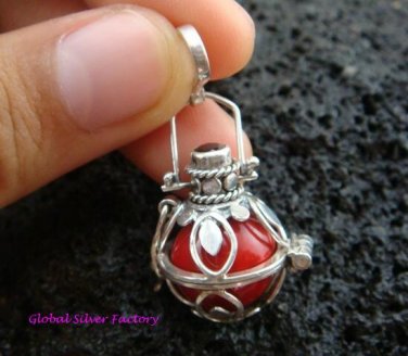Silver Onyx Marquise Design Harmony Ball Pendant 12mm HB-220-KA