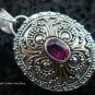 925 Silver & Ruby Oval Locket Pendant LP-174-KT