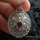 925 Silver & Ruby Oval Locket Pendant LP-174-KT