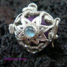 Silver Moonstone Flower Heart Harmony Ball Pendant HB-228a-KT