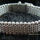 Unisex Sterling Silver 15MM  Chain Bracelet MJ-123-PS