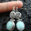 925 Silver Bali Design Larimar Earrings ER-490-NY