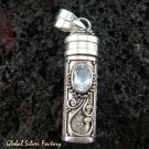 925 Silver & Blue Topaz Perfume Pendant PP-321-GSF