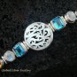 925 Silver Multi Gems & Carved Shell Bracelet SBB-313-KT
