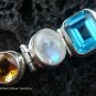 925 Silver Multi Gems & Carved Shell Bracelet SBB-313-KT