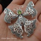 925 Silver Peridot Butterfly Brooch BC-118-KT