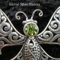 925 Silver Peridot Butterfly Brooch BC-118-KT
