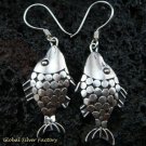 Sterling Silver Fish Earrings SE-102-KA