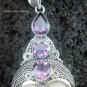 925 Silver Three Amethyst Goddess Pendant GDP-844-KT