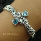 Bali Design 925 Silver & Blue Topaz Bracelet SBB-312-KT