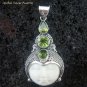 925 Silver Three Peridot Goddess Pendant GDP-845-KT