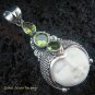 925 Silver Three Peridot Goddess Pendant GDP-845-KT