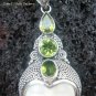 925 Silver Three Peridot Goddess Pendant GDP-845-KT