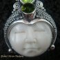 925 Silver Three Peridot Goddess Pendant GDP-845-KT