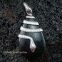 925 Silver Black Shell Snake Pendant SP-411-NY