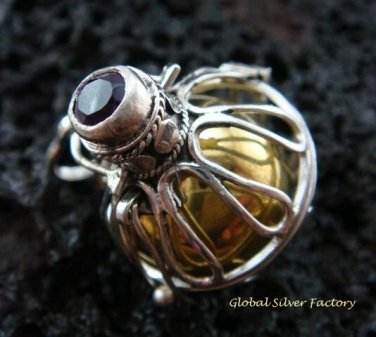 Sterling Silver Amethyst 22mm Harmony Ball HB-293-KT